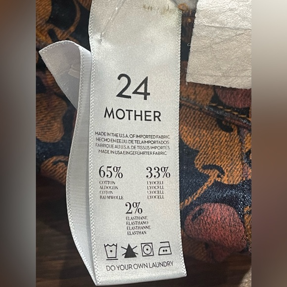 Mother Denim The Looker Cherry Pickin Red Blue Stretch Women’s Jeans Size 24 - Picture 9 of 11